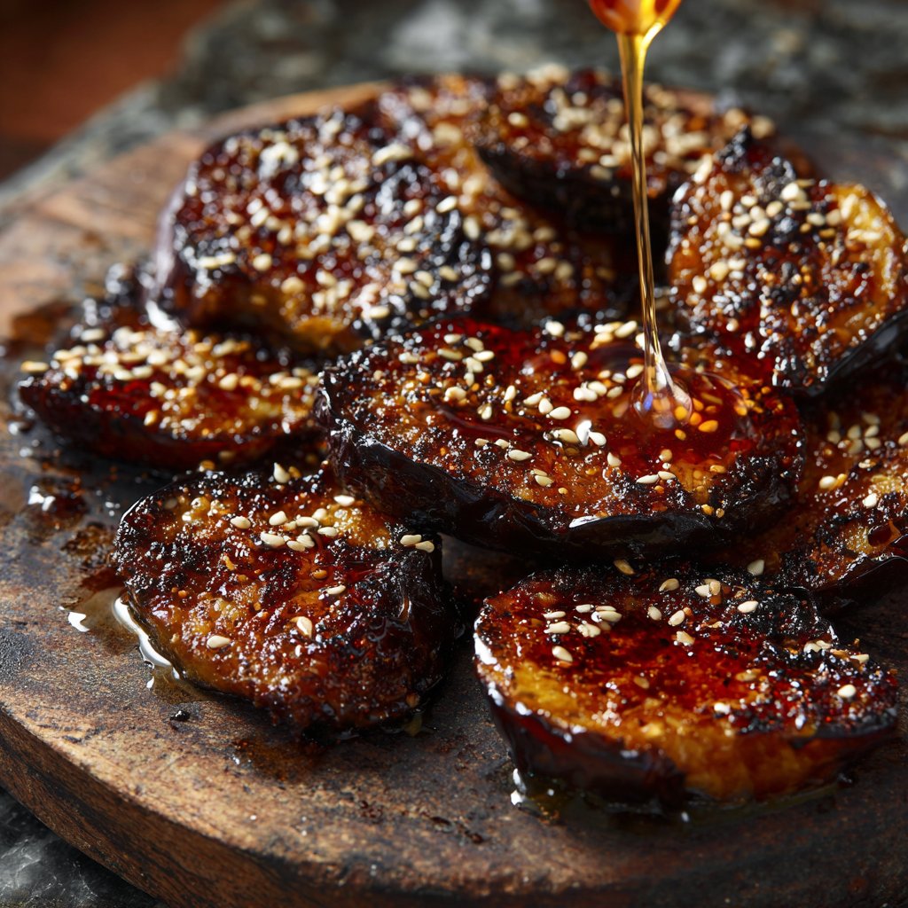 Auberginen mit Sesam und Honig
