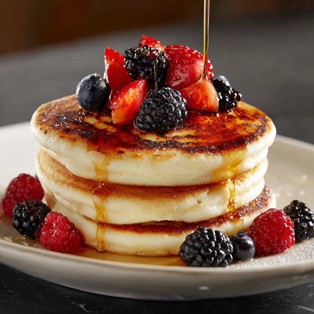 Pfannkuchen mit Ahornsirup