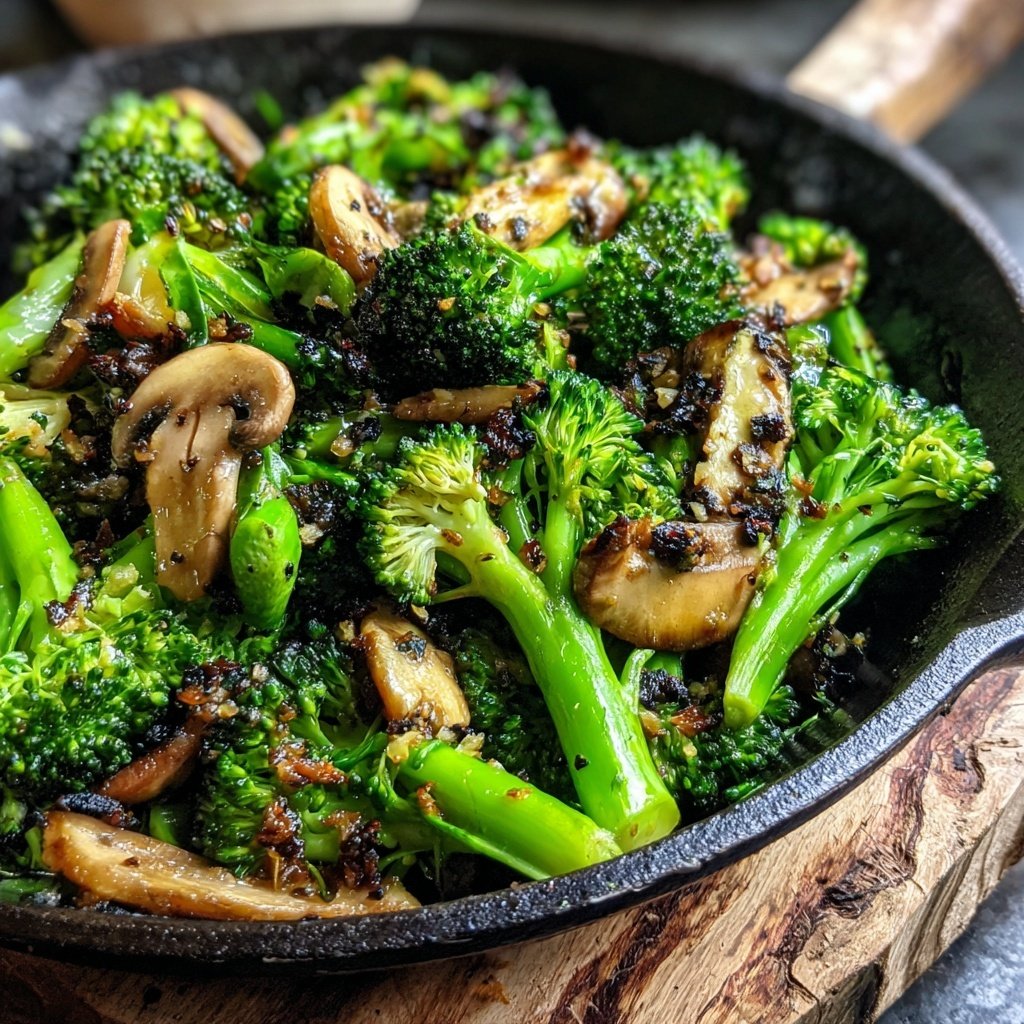 Brokkoli Pfanne Mit Pilzen