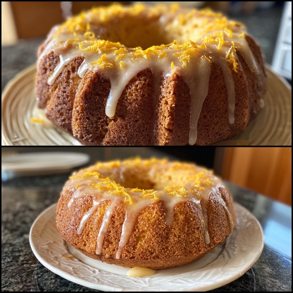 Zitronenkuchen mit Orangenabrieb