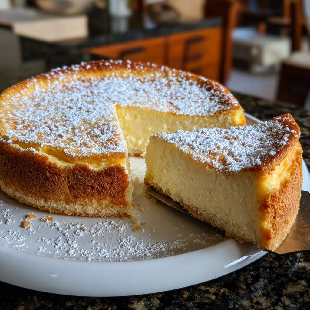 Käsekuchen mit Mandelboden