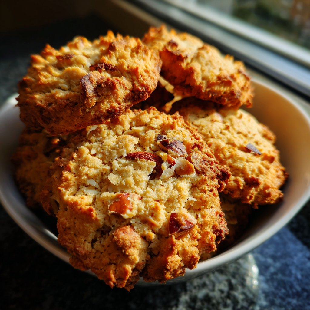 Cookies mit Haferflocken und Mandelsplittern