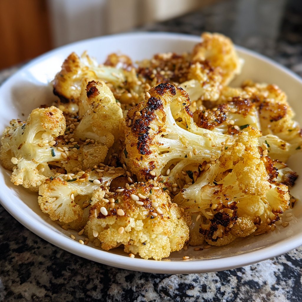 Blumenkohl mit Sesam aus dem Ofen